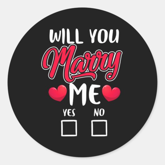 Wil je me voorstellen, Valentijnsdag? Ronde Sticker (Voorkant)