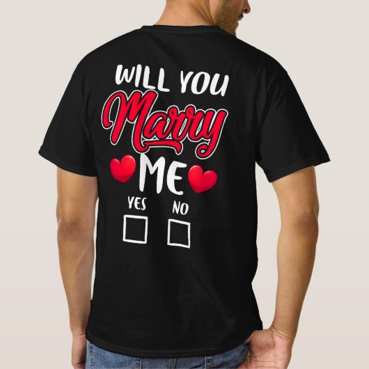 Wil je me voorstellen, Valentijnsdag? T-shirt (Achterkant)