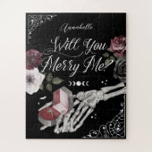 Wil je me vrolijk maken met Gothic Skelet Holding  Legpuzzel (Verticaal)