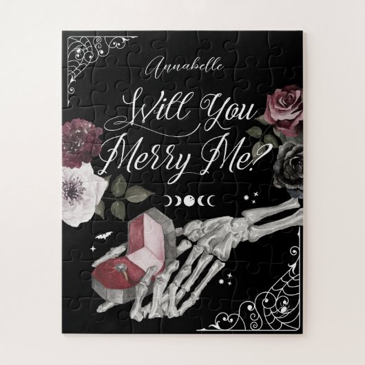 Wil je me vrolijk maken met Gothic Skelet Holding  Legpuzzel (Verticaal)