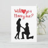 Wil je me Wenskaart trouwen? Feestdagenkaart (Staand voorkant)