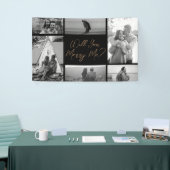 Wil je met me trouwen? | 6 foto zwart goud voorste spandoek (Beurs)