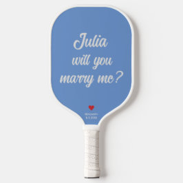 Wil je met me trouwen? Aangepast huwelijksvoorstel Pickleball Paddle