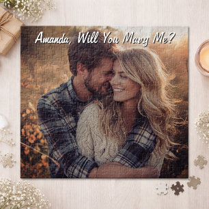 Wil je met me trouwen? Aangepaste foto-verlovingsa Legpuzzel