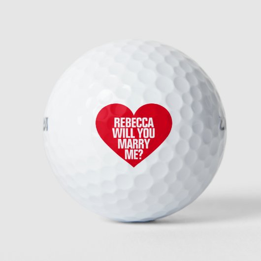 Wil je met me trouwen Aangepaste huwelijksaanzoek Golfballen (Voorkant)