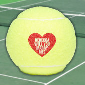 Wil je met me trouwen aangepaste huwelijksaanzoek tennisballen