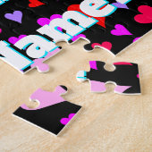 "Wil je met me trouwen" + Aangepaste naam + Hartvo Legpuzzel (Zijkant)