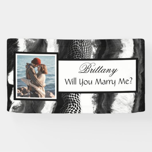 Wil je met me trouwen Aangepaste naam voorstel Spandoek (Horizontaal)