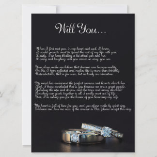 Wil Je Met Me Trouwen Acrostisch Gedicht Aanzoek - Kaart