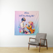 Wil je met me trouwen | Anime Huwelijksaanzoek  Wandkleed (In situ)