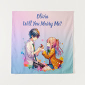 Wil je met me trouwen | Anime Huwelijksaanzoek  Wandkleed (Voorkant)