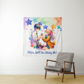 Wil je met me trouwen | Anime Huwelijksaanzoek  Wandkleed (In situ)