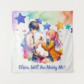 Wil je met me trouwen | Anime Huwelijksaanzoek  Wandkleed (Voorkant)