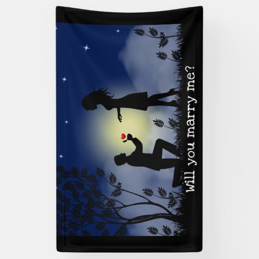 Wil je met me trouwen banner (Verticaal)