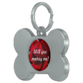 "Wil je met me trouwen?" bericht over rode roos Huisdieren Naamplaatje (Voorkant Rechts)