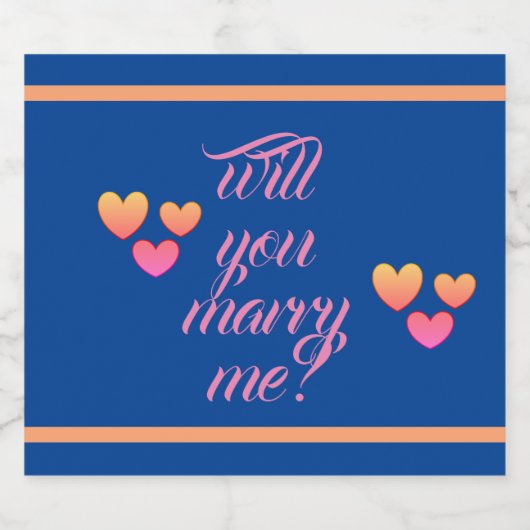 wil je met me trouwen ? bier etiket (Enkel label)