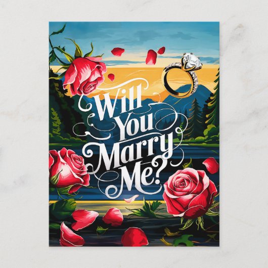 Wil je met me trouwen? briefkaart (Voorkant)