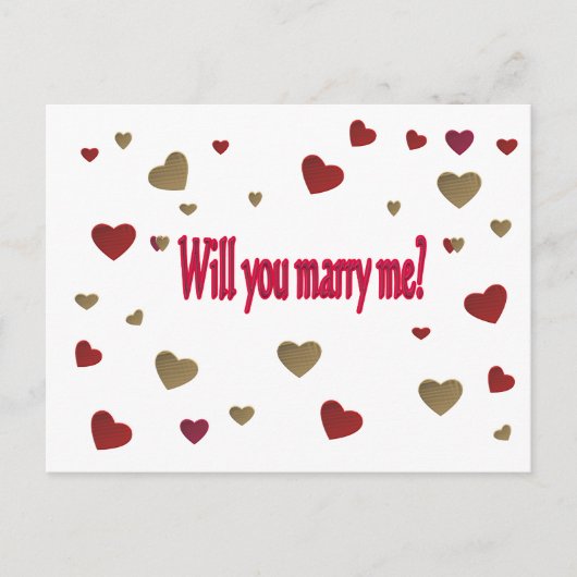 Wil je met me trouwen? briefkaart (Voorkant)