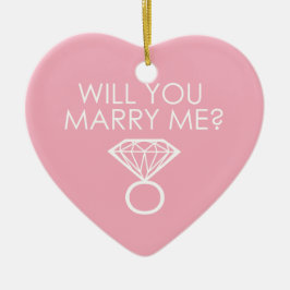 Wil je met me trouwen? Diamant Ring Keramisch Ornament