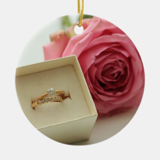 Wil je met me trouwen? Diamanten ring ornament (Voorkant)