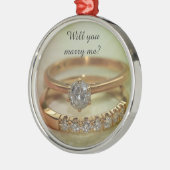 Wil je met me trouwen? Diamanten ring ornament (Links)