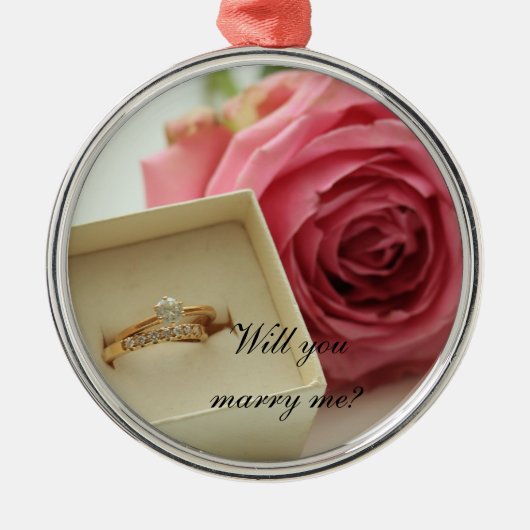 Wil je met me trouwen? Diamanten ring ornament (Voorkant)