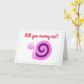 "Wil je met me trouwen?" + Fijne roze en Paarse sl Kaart (Gele Bloem)