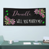 Wil je met me trouwen, Floral? Spandoek (Beurs)