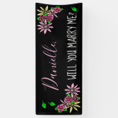 Wil je met me trouwen, Floral? Spandoek (Verticaal)