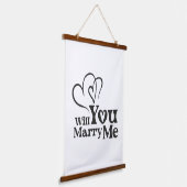 Wil je met me trouwen - Funny Wedding Proposal Hangend Wandkleed (Gebogen)