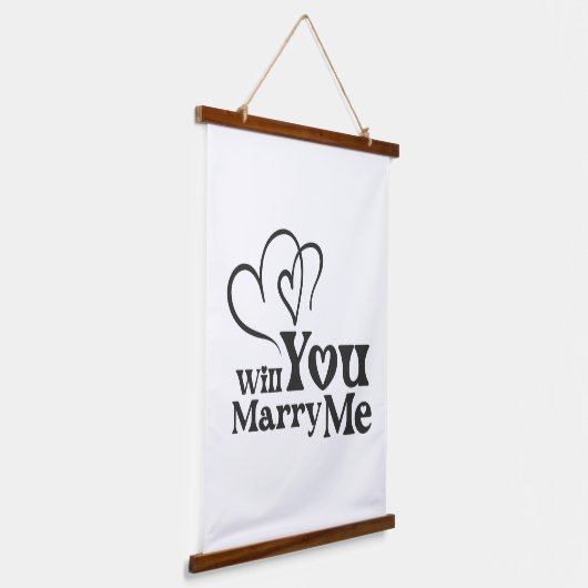 Wil je met me trouwen - Funny Wedding Proposal Hangend Wandkleed (Gebogen)