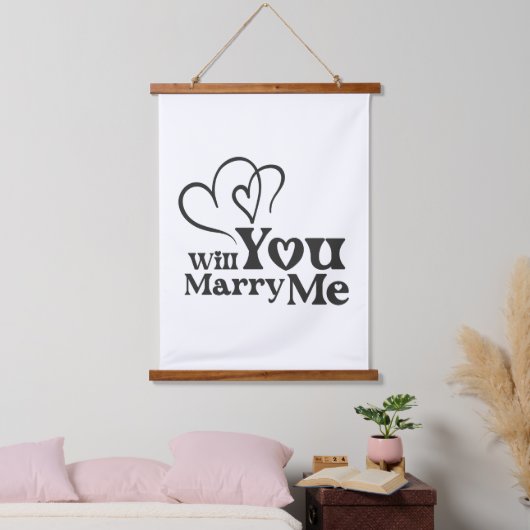 Wil je met me trouwen - Funny Wedding Proposal Hangend Wandkleed (Slaapkamer)
