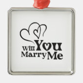 Wil je met me trouwen - Funny Wedding Proposal Metalen Ornament (Voorkant)