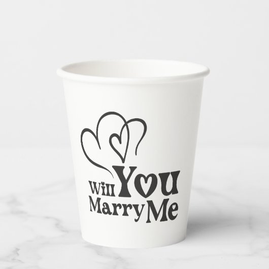 Wil je met me trouwen - Funny Wedding Proposal Papieren Bekers (Voorkant)