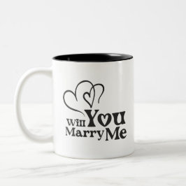 Wil je met me trouwen - Funny Wedding Proposal Tweekleurige Koffiemok