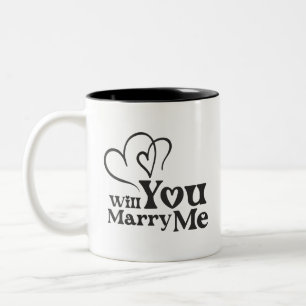Wil je met me trouwen - Funny Wedding Proposal Tweekleurige Koffiemok
