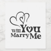 Wil je met me trouwen - Funny Wedding Proposal Wijn Etiket (Enkel label)