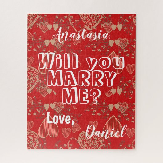 Wil je met me trouwen gepersonaliseerd huwelijksaa legpuzzel (Verticaal)