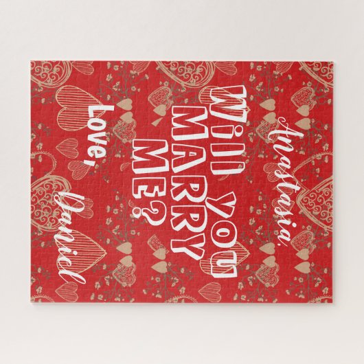 Wil je met me trouwen gepersonaliseerd huwelijksaa legpuzzel (Horizontaal)