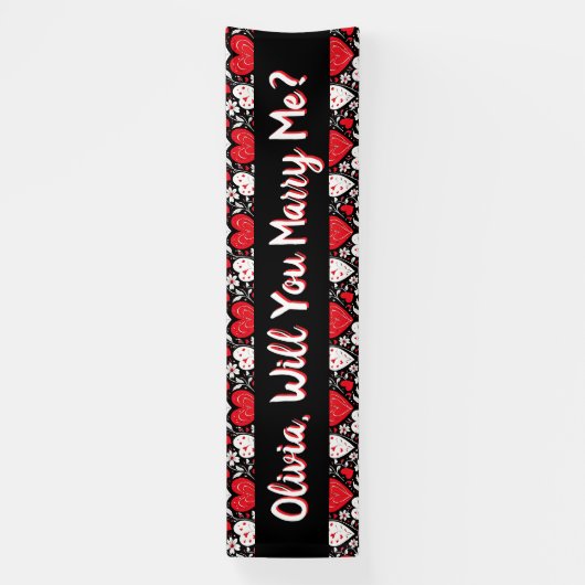 Wil je met me trouwen, gepersonaliseerd voorstel spandoek (Verticaal)