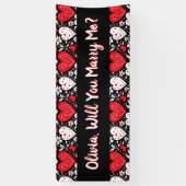 Wil je met me trouwen, gepersonaliseerd voorstel spandoek (Verticaal)