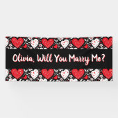 Wil je met me trouwen, gepersonaliseerd voorstel spandoek (Horizontaal)