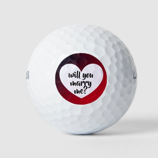Wil je met me trouwen? golfballen van dalDesignNZ (Voorkant)