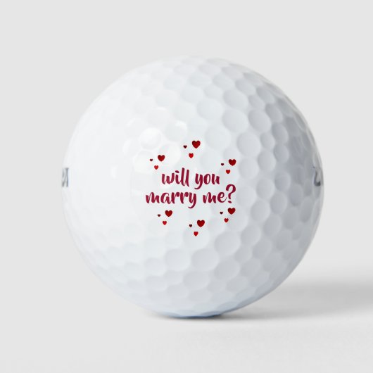 Wil je met me trouwen? golfballen van dalDesignNZ (Voorkant)