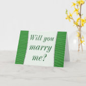 "Wil je met me trouwen?" + Green Stripes Kaart (Gele Bloem)