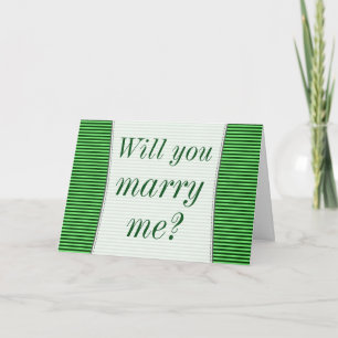"Wil je met me trouwen?" + Green Stripes Kaart