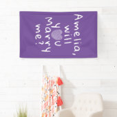 Wil je met me trouwen Heart Paarse Romantic Propos Spandoek (Insitu)
