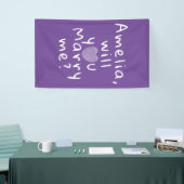 Wil je met me trouwen Heart Paarse Romantic Propos Spandoek (Beurs)