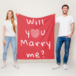 Wil je met me trouwen, Heart Red Romantic proposal Fleece Deken