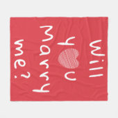 Wil je met me trouwen, Heart Red Romantic proposal Fleece Deken (Voorkant (Horizontaal))